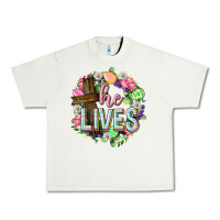 Pistachio He lives Easter with flowers Urban Heavy Tee - Neo Western