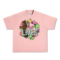 Salmon He lives Easter with flowers Urban Heavy Tee - Neo Western