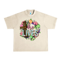 Sandshell He lives Easter with flowers Urban Heavy Tee - Neo Western