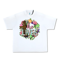 White He lives Easter with flowers Urban Heavy Tee - Neo Western