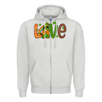 Dove Grey love gnome Zipper Hoodie - Artiststas