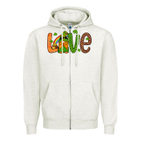 Oatmeal Heather love gnome Zipper Hoodie - Artiststas