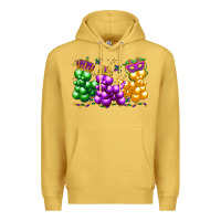 Antique Gold mardi gras bead dogs Premium Hoodie - LillyAllenDesigns