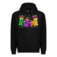 Black mardi gras bead dogs Premium Hoodie - LillyAllenDesigns