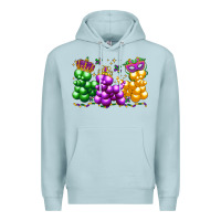 Blue Mist mardi gras bead dogs Premium Hoodie - LillyAllenDesigns