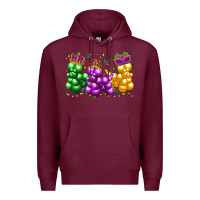 Burgundy mardi gras bead dogs Premium Hoodie - LillyAllenDesigns