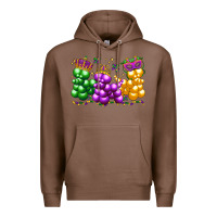 Chestnut mardi gras bead dogs Premium Hoodie - LillyAllenDesigns