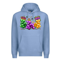 Colony Blue mardi gras bead dogs Premium Hoodie - LillyAllenDesigns