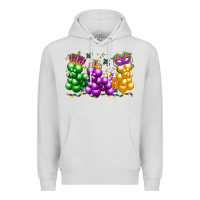Dove Grey mardi gras bead dogs Premium Hoodie - LillyAllenDesigns