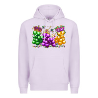 Lilac mardi gras bead dogs Premium Hoodie - LillyAllenDesigns
