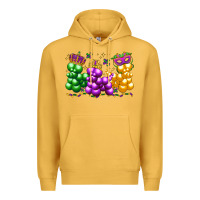 Mustard mardi gras bead dogs Premium Hoodie - LillyAllenDesigns