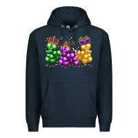 Navy mardi gras bead dogs Premium Hoodie - LillyAllenDesigns