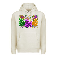 Oatmeal Heather mardi gras bead dogs Premium Hoodie - LillyAllenDesigns