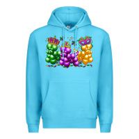 Ocean Blue mardi gras bead dogs Premium Hoodie - LillyAllenDesigns