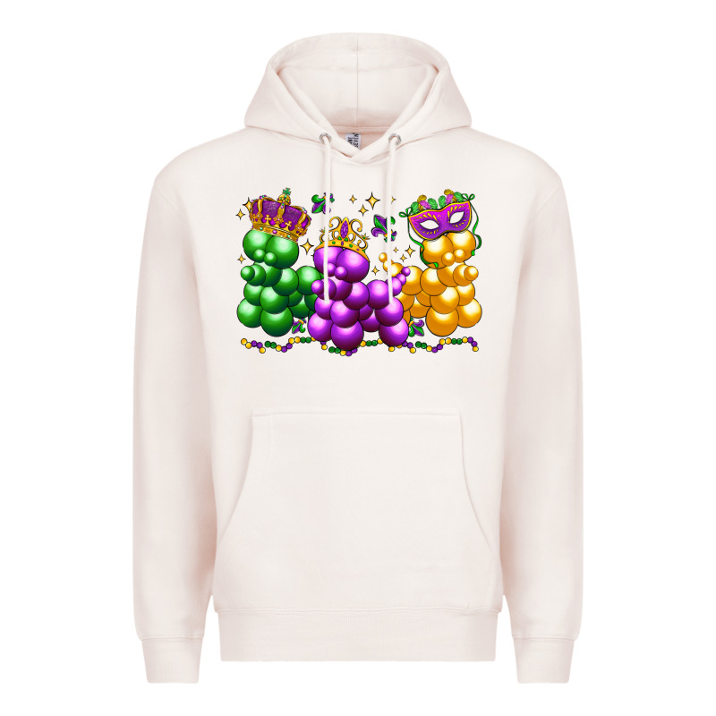 Mardi Gras Bead Dogs Premium Hoodie by LillyAllenDesigns | Teevron