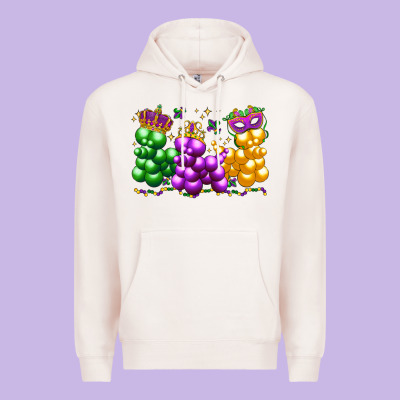 Mardi Gras Bead Dogs Premium Hoodie Designed By Lillyallendesigns