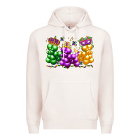 Pale Pink mardi gras bead dogs Premium Hoodie - LillyAllenDesigns