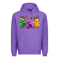 Purple mardi gras bead dogs Premium Hoodie - LillyAllenDesigns