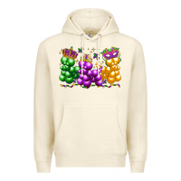 Sandshell mardi gras bead dogs Premium Hoodie - LillyAllenDesigns