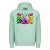 Seafoam mardi gras bead dogs Premium Hoodie - LillyAllenDesigns