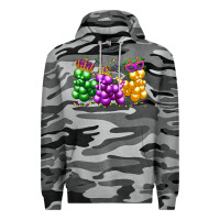 Slate Camo mardi gras bead dogs Premium Hoodie - LillyAllenDesigns