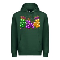 Sports Green mardi gras bead dogs Premium Hoodie - LillyAllenDesigns