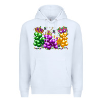 White mardi gras bead dogs Premium Hoodie - LillyAllenDesigns