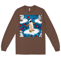 Chestnut christmas penguin and heart seamless pattern Long Sleeve Tee - BundleAndBundleShop