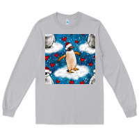 Moon Dust christmas penguin and heart seamless pattern Long Sleeve Tee - BundleAndBundleShop