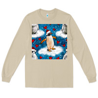 Mushroom christmas penguin and heart seamless pattern Long Sleeve Tee - BundleAndBundleShop