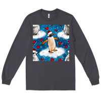 Smoke christmas penguin and heart seamless pattern Long Sleeve Tee - BundleAndBundleShop