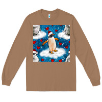 Toasted Coconut christmas penguin and heart seamless pattern Long Sleeve Tee - BundleAndBundleShop