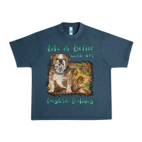 Midnight Navy life is better with a english bulldog Urban Heavy Tee - BarkalooDesign