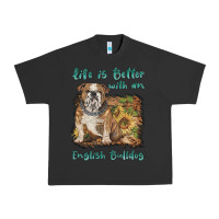 Pigment Black life is better with a english bulldog Urban Heavy Tee - BarkalooDesign