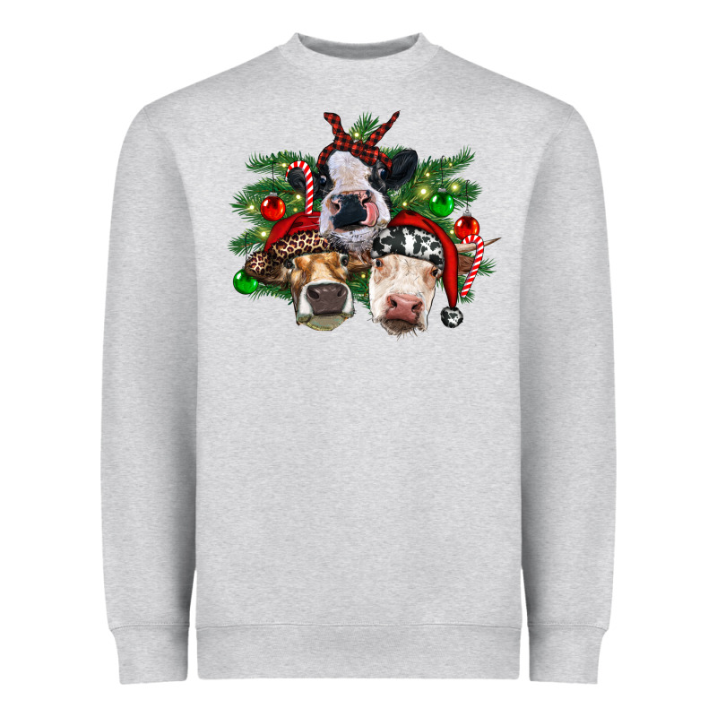 Christmas Cows With Tree Heavyweight Sweatshirt by RanaPortraitStore | Teevron