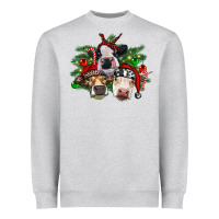 Heather Grey christmas cows with tree Heavyweight Sweatshirt - RanaPortraitStore