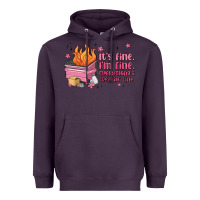 Plum it's fine i'm fine everything's freakin' fine Heavyweight Hoodie - MaliasSmallBusiness