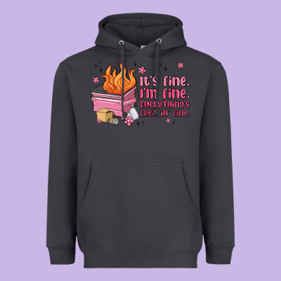 It's Fine I'm Fine Everything's Freakin' Fine Heavyweight Hoodie Designed By Maliassmallbusiness