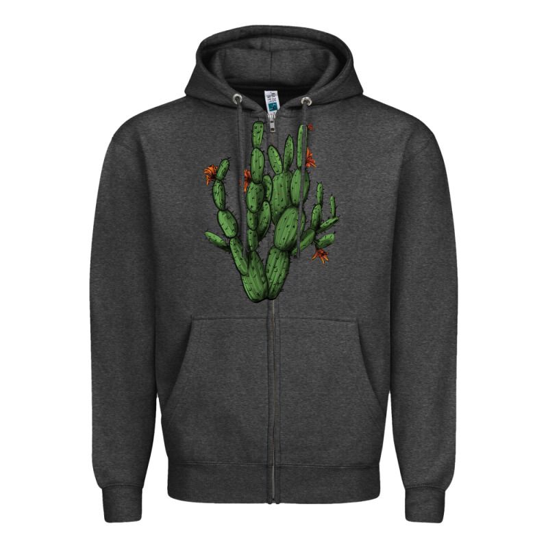Cactus With Flowers Zipper Hoodie by AdoDesignShop | Teevron