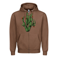 Chestnut cactus with flowers Zipper Hoodie - AdoDesignShop