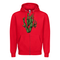Red cactus with flowers Zipper Hoodie - AdoDesignShop