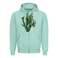 Seafoam cactus with flowers Zipper Hoodie - AdoDesignShop