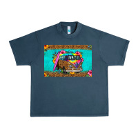 Midnight Navy hippie van floral skinny metal can holder Urban Heavy Tee - HRA Design Shop