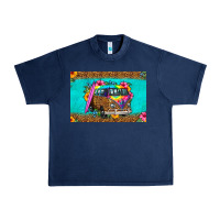 Navy hippie van floral skinny metal can holder Urban Heavy Tee - HRA Design Shop