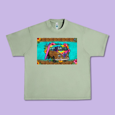 Hippie Van Floral Skinny Metal Can Holder Urban Heavy Tee Designed By Hra Design Shop