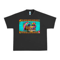 Pigment Black hippie van floral skinny metal can holder Urban Heavy Tee - HRA Design Shop