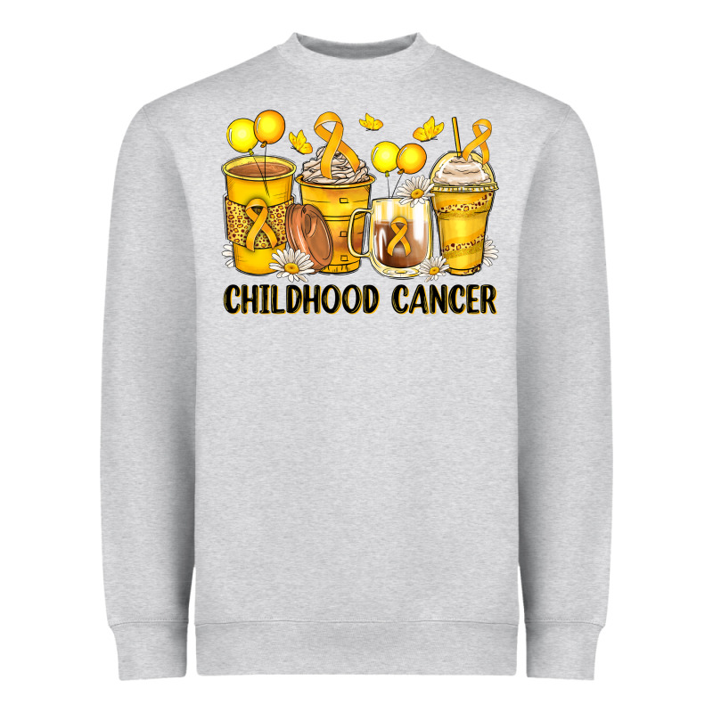 Childhood Cancer Coffee Cups Heavyweight Sweatshirt by Zillion Design Studio | Teevron