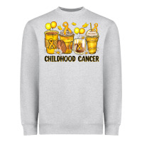 Heather Grey childhood cancer coffee cups Heavyweight Sweatshirt - Zillion Design Studio