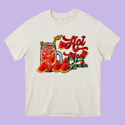 Hot Mom Summer Watermelon Heavy Core Tee Designed By Racoondesign
