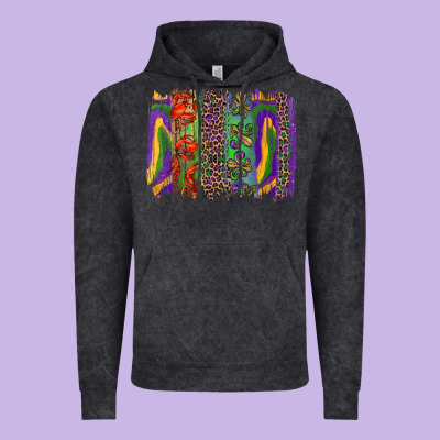 Mardi Gras Brushstroke Vintage Hoodie Designed By Ranaportraitstore
